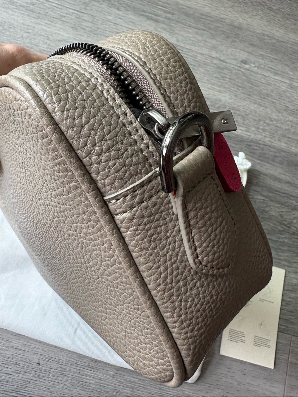 Angela Roi Grace Mini Crossbody [Signet] - Light Mud Gray Pebble Vegan Leather - Picture 5 of 11